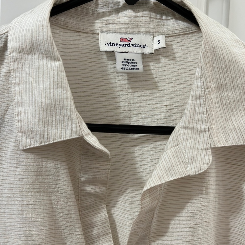 Vineyard Vines cream linen tunic size S